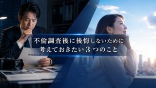不倫調査後に後悔しないために考えておきたい3つのこと